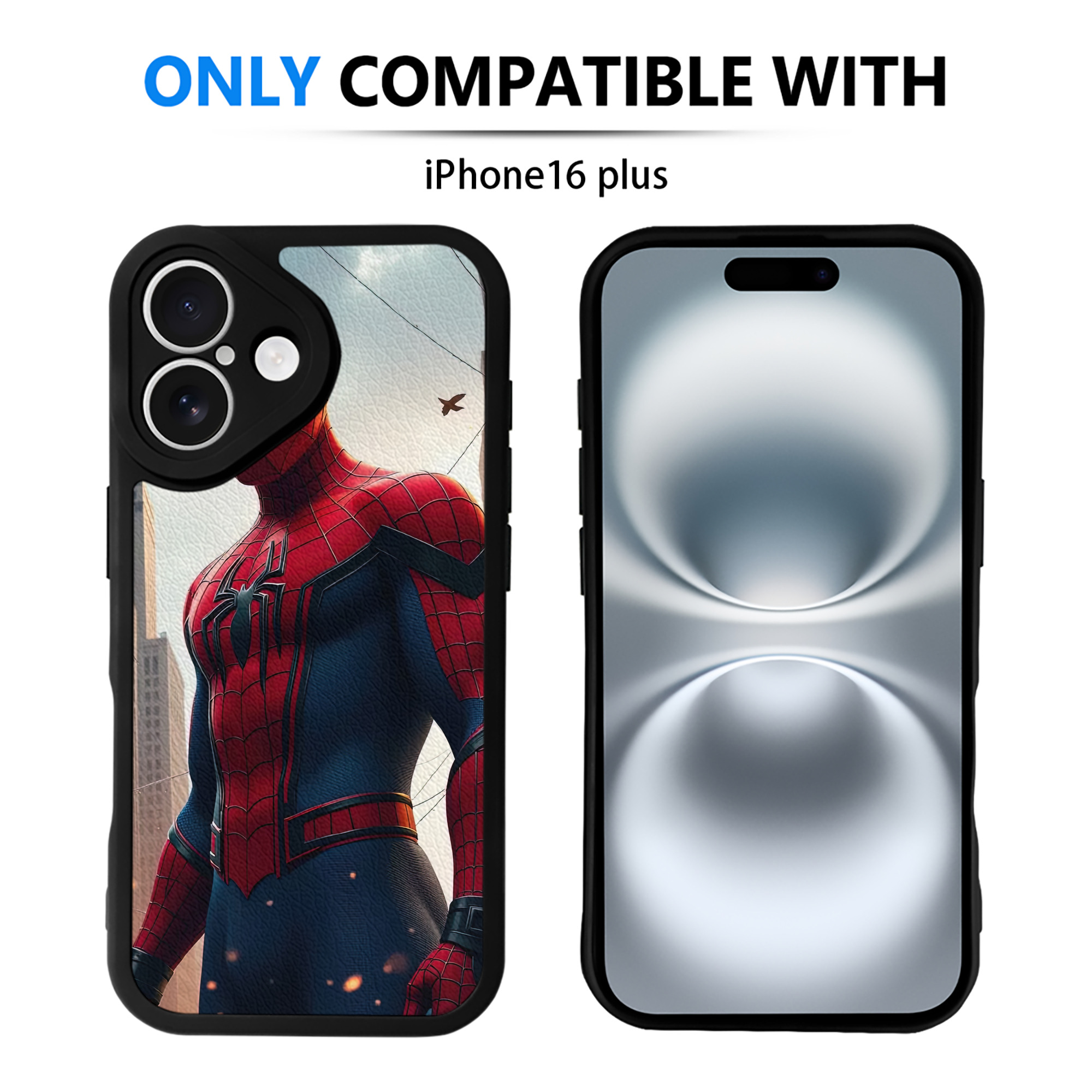 （画像用） Spider Man スパイダーマン 【iPhone 16シリーズ対応】シリコンスマホケース（レザー調） 材質：シリコン
